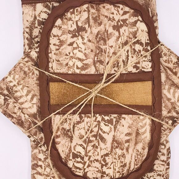 Oven Mitt Finger Hotpad, and Square Potholder Baking Gift Set, Neutral Tans - Picture 9 of 9